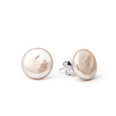 Cercei perle naturale baroque roz piersica 12 mm si argint DiAmanti EFC12E_P-G